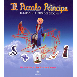 Il Piccolo Principe il Grande Libro dei Giochicon un gioco da tavolo e ranti adesivi